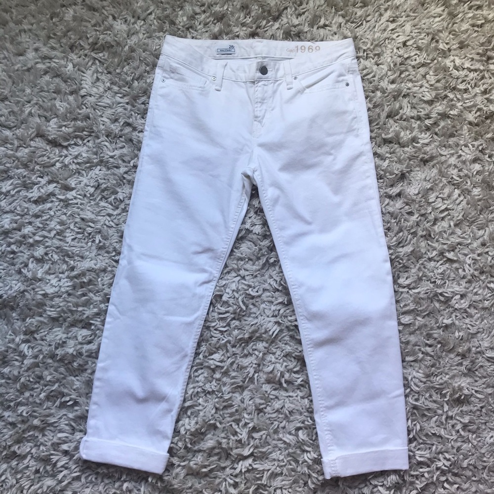 Straight white jeans from Gap